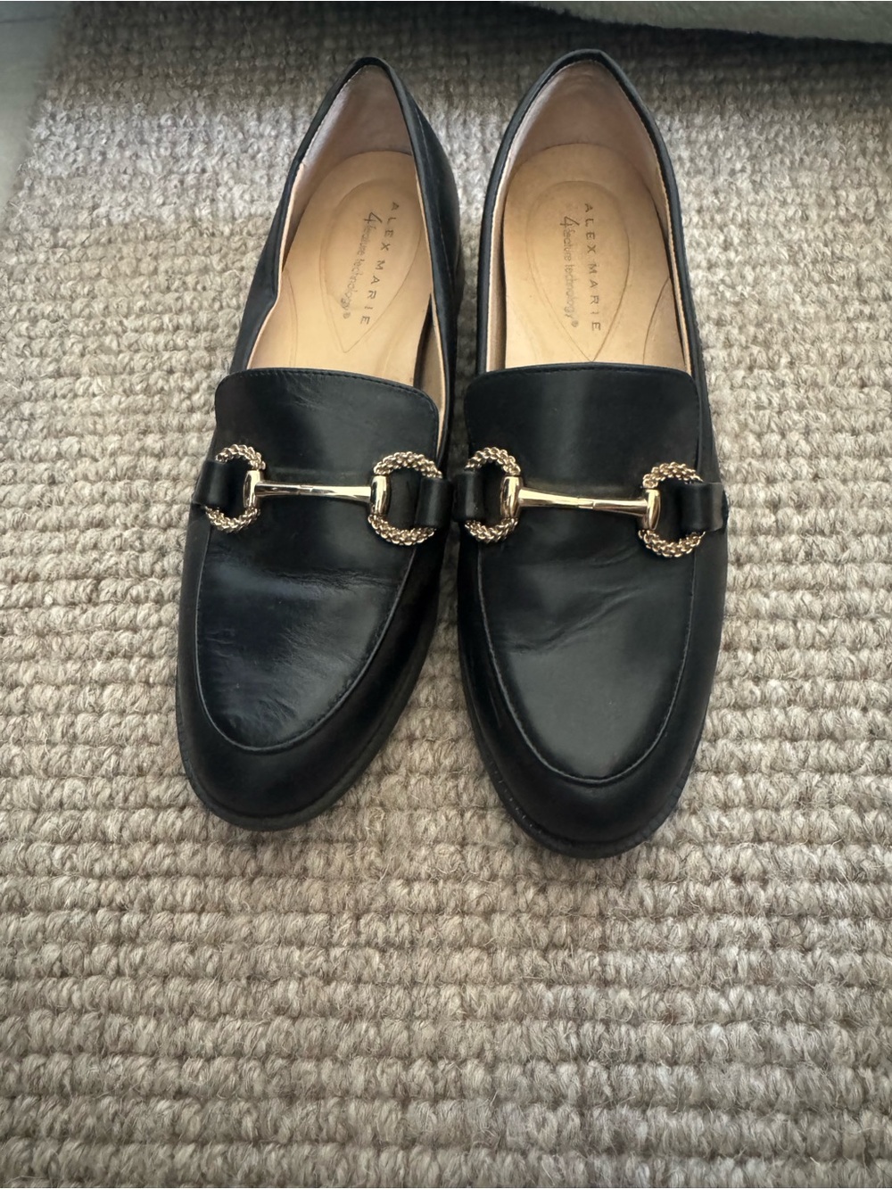 Alex Marie Loafers with Gold Horsebit Detail